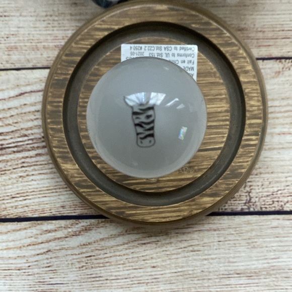 Pink Zebra Falling Leaves Simmering Shade With Wood Grain Base - Picture 7 of 8